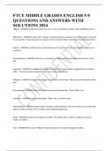FTCE MIDDLE GRADES ENGLISH 5-9 QUESTIONS AND ANSWERS WITH SOLUTIONS 2024