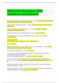 Differential Equations 2024 Questions and Answers 