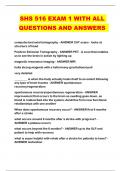 SHS 516 EXAM 1 WITH ALL QUESTIONS AND ANSWERS 