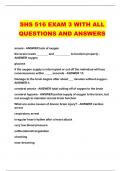 SHS 516 EXAM 3 WITH ALL QUESTIONS AND ANSWERS