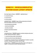 HUBS191 - MUSCULOSKELETAL SYSTEM EXAM LATEST UPDATE