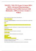NSG533 / NSG 533 Exam 2 (Latest 2024 / 2025): Advanced Pharmacology | Questions and Verified Answers with Rationales | 100% Correct | Grade A - Wilkes