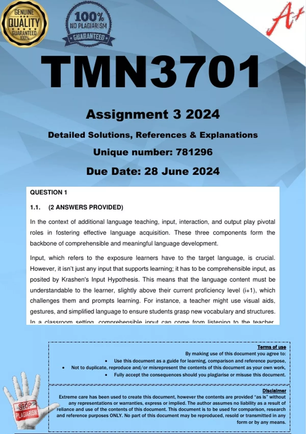 tmn3701 assignment 4 quiz answers