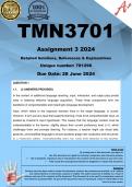 TMN3701 Assignment 3 (COMPLETE ANSWERS) 2024 (781296) - 28 June 2024