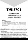 TMN3701 Assignment 3 (ANSWERS) 2024 - DISTINCTION GUARANTEED