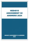 HED4810 ASSIGNMENT 2 ANSWERS 2024