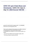 CSTU 101 quiz 6 Quiz Rome and Christianity / CSTU 101- Quiz 5-Chp 13 | 2023 Scored 100/100