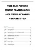 TEST BANK FOCUS ON NURSING PHARMACOLOGY (8TH EDITION BY KARCH) CHAPTERS 01-59
