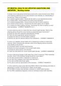 ATI MENTAL HEALTH 202 UPDATED QUESTIONS AND ANSWERS _ Nursing course