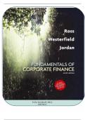 SOLUTIONS MANUAL  Fundamentals Of Corporate Finance 9th Edition  By                               Ross, Westerfield And Jordan  Latest Updated 100% pass 