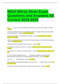 NAUI Nitrox Diver Exam Questions and Answers All Correct 2024-2025