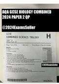 AQA GCSE BIOLOGY COMBINED PAPER 2H 2024 QP
