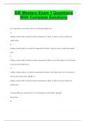 SIE Mastery Exam 1 Questions  With Complete Solutions