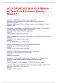 ACLS DRUG QUIZ 2024-2025 Editions. All Questions & Answers. Already Graded A+