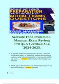 Servsafe Food Protection Manager Exam Review/ 170 Qs & Certified Ans/ 2024-2025. Terms like:   1.	To prevent deliberate contamination of food, a manager should know who is in his facility, monitor the security of products, keep information related to food