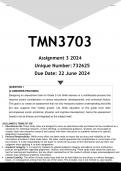 TMN3703 Assignment 3 (ANSWERS) 2024 - DISTINCTION GUARANTEED