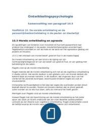 Samenvatting paragraaf 10.3 Ontwikkelingspsychologie