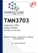 TMN3703 Assignment 3 (DETAILED ANSWERS) 2024 - DISTINCTION GUARANTEED
