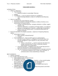 12. Fiduciary Duties I