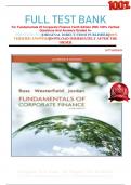 FULL TEST BANK For Fundamentals Of Corporate Finance Tenth Edition With 100% Verified Questions And Answers Graded A+   