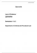 Law of Evidence LEV3701  Semesters 1 & 2  Department of Criminal and Procedural Law