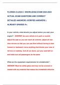 FLORIDA CLASS E KNOWLEDGE EXAM 2023-2024  ACTUAL EXAM QUESTIONS AND CORRECT  DETAILED ANSWERS (VERIFIED ANSWERS )  ALREADY GRADED A+