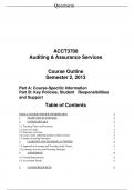 ACCT3708 Auditing & Assurance Services  Course Outline Semester 2, 2013