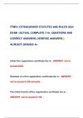 TFMO1 EXTINGUISHER STATUTES AND RULES 2024  EXAM |ACTUAL COMPLETE 110+ QUESTIONS AND  CORRECT ANSWERS (VERIFIED ANSWERS )  ALREADY GRADED A+