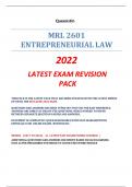  MRL 2601 ENTREPRENEURIAL LAW 2022 LATEST EXAM REVISION PACK