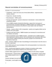 Neural correlates of consciousness