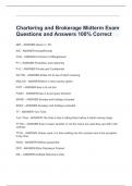  Chartering and Brokerage Midterm Exam Questions and Answers 100% Correct