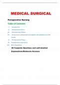 Perioperative Nursing questions with well-detailed Answers