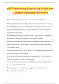 CPT Phlebotomy Exam Study Guide with Complete Solutions 100% Pass