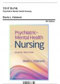 Test Bank for Psychiatric Mental Health Nursing, 9th Edition by Videbeck |All Chapters 1-24 With Rationales 2024