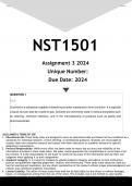  NST1501 Assignment 3 (ANSWERS) 2024 - DISTINCTION GUARANTEED