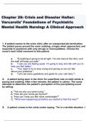 Chapter 26: Crisis and Disaster Halter: Varcarolis' Foundations of Psychiatric Mental Health Nursing: A Clinical Approach