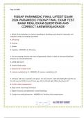 FISDAP PARAMEDIC FINAL EXAM LATEST 2024 PARAMEDIC FISDAP FINAL EXAM TEST BANK REAL EXAM QUESTIONS AND CORRECT ANSWERS AGRADE