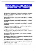 HVACR UNIT 17 EXAM WITH ALL QUESTIONS AND ANSWERS