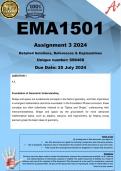 EMA1501 Assignment 3 (COMPLETE ANSWERS) 2024 (698468) - 25 July 2024