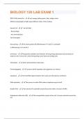 BIOLOGY 120 LAB EXAM 1 QUESTIONS WITH COMPLETE SOLUTIONS GRADED A+