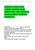 CRW2602 EXAM PACK LATEST UPDATE EXAM  QUESTIONS AND ANSWERS 2024//CRW2602 ALREADY  GRADED A+