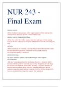 NUR 243 - Final Exam
