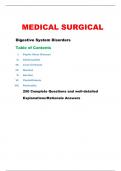 MEDICAL SURGICAL-Digestive System Disorders  Questions and well-detailed Explanations/Rationale Answers