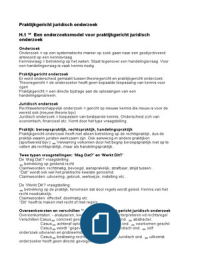 Praktijkgericht juridisch onderzoek samenvatting - H. 1 t/m 4, 8.