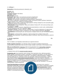 Colleges Experimental Cell Biology 1