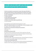 CRITICAL CARE HESI EXAM LATEST QUESTIONS AND ANSWERS WITH COMPLETE SOLUTIONS VERIFIED GRADED A+