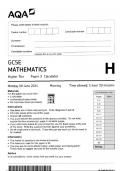 AQA GCSE MATHS 2024 PAPER 3H QP AND MARKSCHEME [VERIFIED]