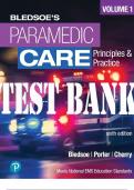 Paramedic Care: Principles and Practice, Volume 1 6th Edition by Bryan Bledsoe TEST BANK