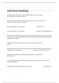 safe food handling Study Guide With Questions And Answers.