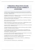 VIRGINIA PRACTICE EXAM QUESTIONS WITH CORRECT ANSWERS